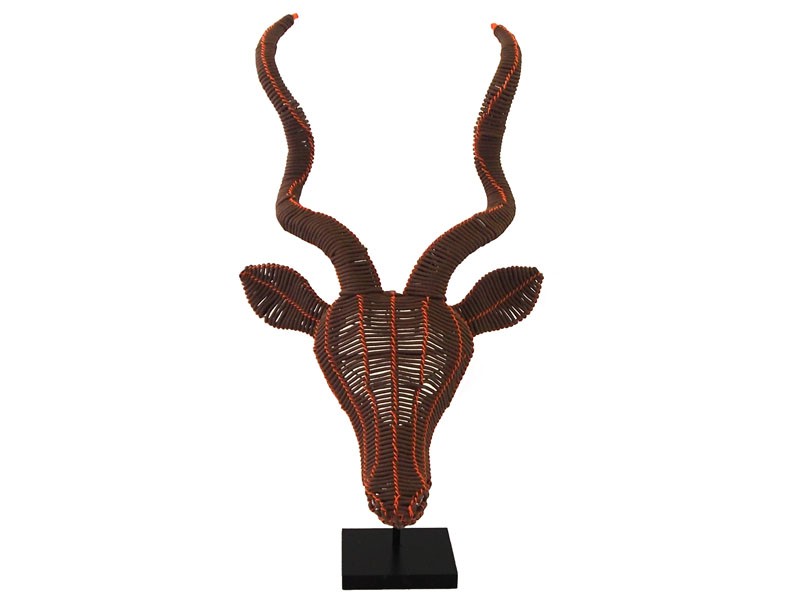 Rope Kudu Wall Hanging Brown and Orange Rope Kudu Wall Hanging Brown and Orange